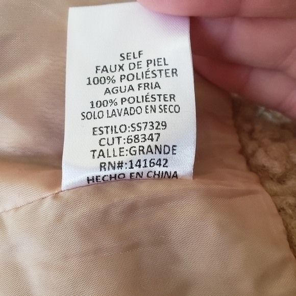 NWT She + Sky oversized faux sheep pea coat double breasted camel jacket sweater - Picture 11 of 11